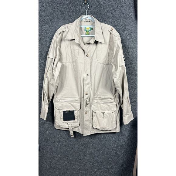 Cabelas Coat Jacket Mens Size XL Tall Beige Field Outdoor Hunting Cargo Pockets - Picture 1 of 7